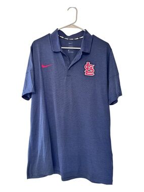 Nike St. Louis Cardinals Navy Golf Polo Shirt Size L